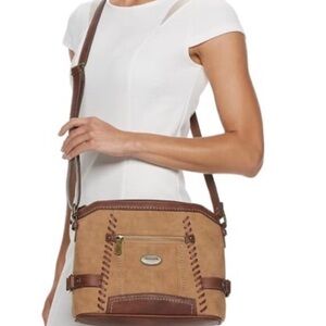 BOC born o concept Whipstitch Crossbody Brown Bag